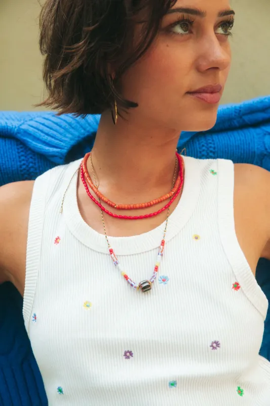 Bonnie Studios - BS07 Tommy coral gold pink necklace