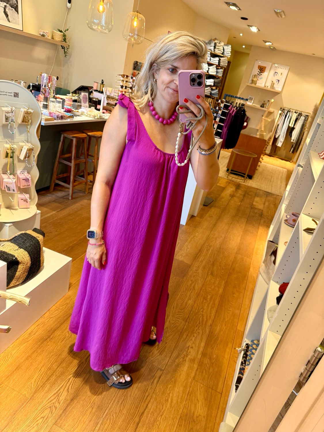 Azzurro - Long dress Magenta