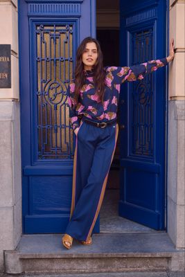POM Amsterdam - Pants Colourblock Nightfall Blue