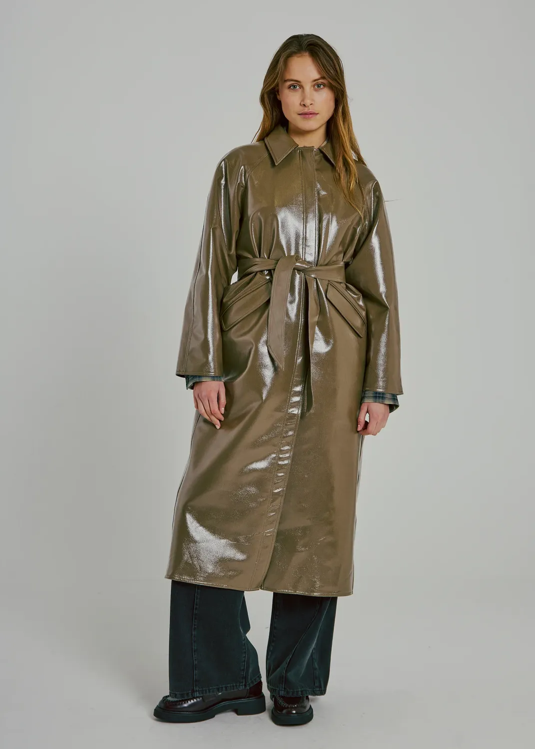 Norr - Dicte trench coat olive