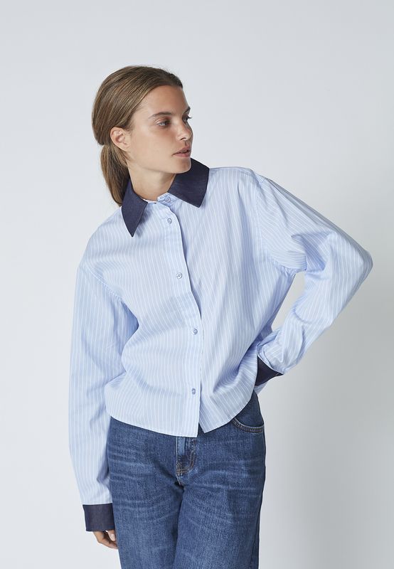 Co&#39;Couture - Nelson Stripe shirt pale blue
