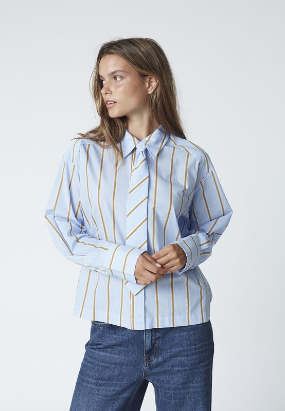 Co&#39;Couture - Amora stripe tie shirt Pale Blue
