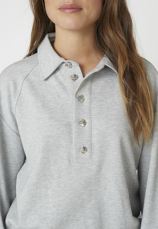 Co&#39;Couture - Dengi Polo Sweat Pale Grey