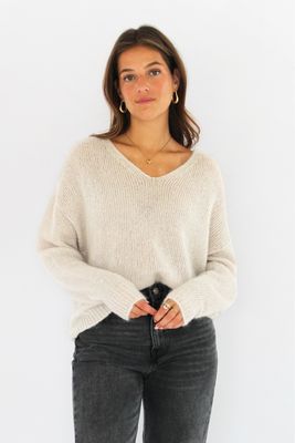 Honnete Atelier-Trui Yves Ecru Sand