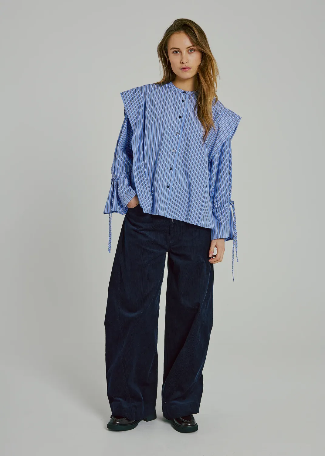 Norr - Marion shirt Blue stripe
