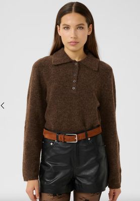 Gestuz - Alpha polo pullover Buff Melange