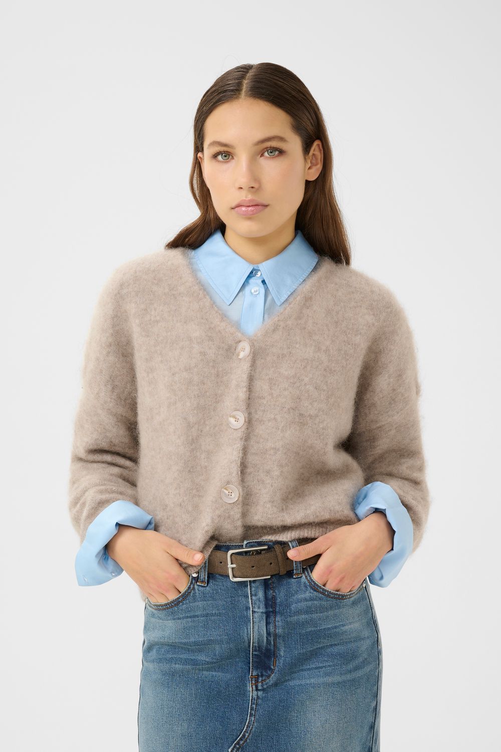 Gestuz - Debbie cardigan Warm sand melange