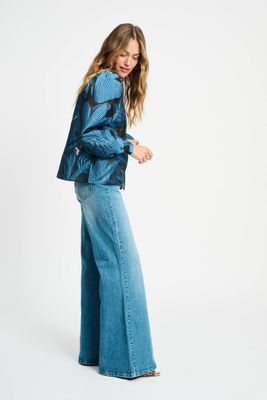 POM Amsterdam - Blouse Dashing Nights Organza blue