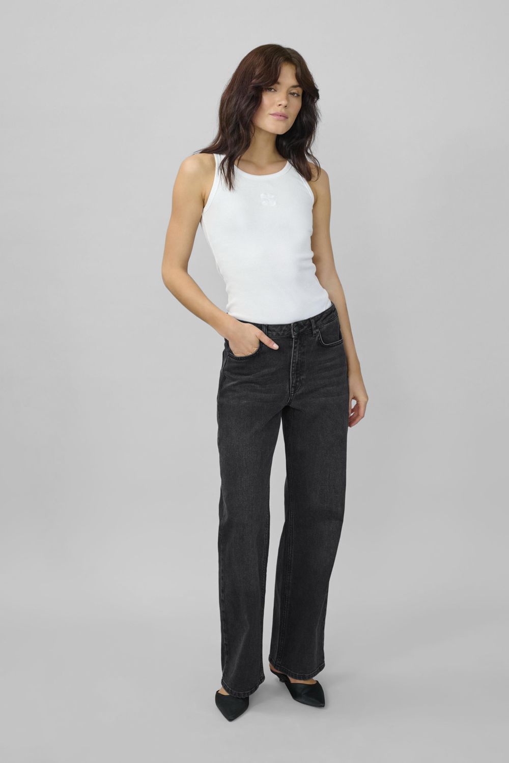 My Essential Wardrobe - Louis High wide Black retro wash