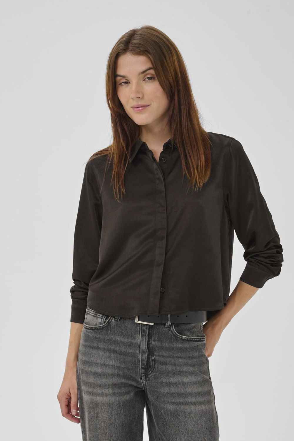 My Essential Wardrobe - Estelle Short Shirt Espresso