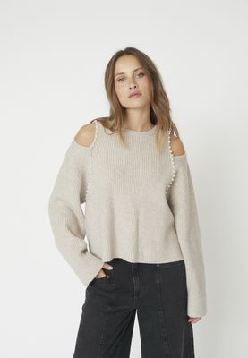 Co&#39;Couture - Row Rib Pearl Knit Bone