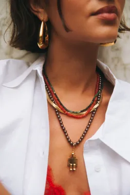 Bonnie Studios - BS869 Luc Orange Necklace Orange