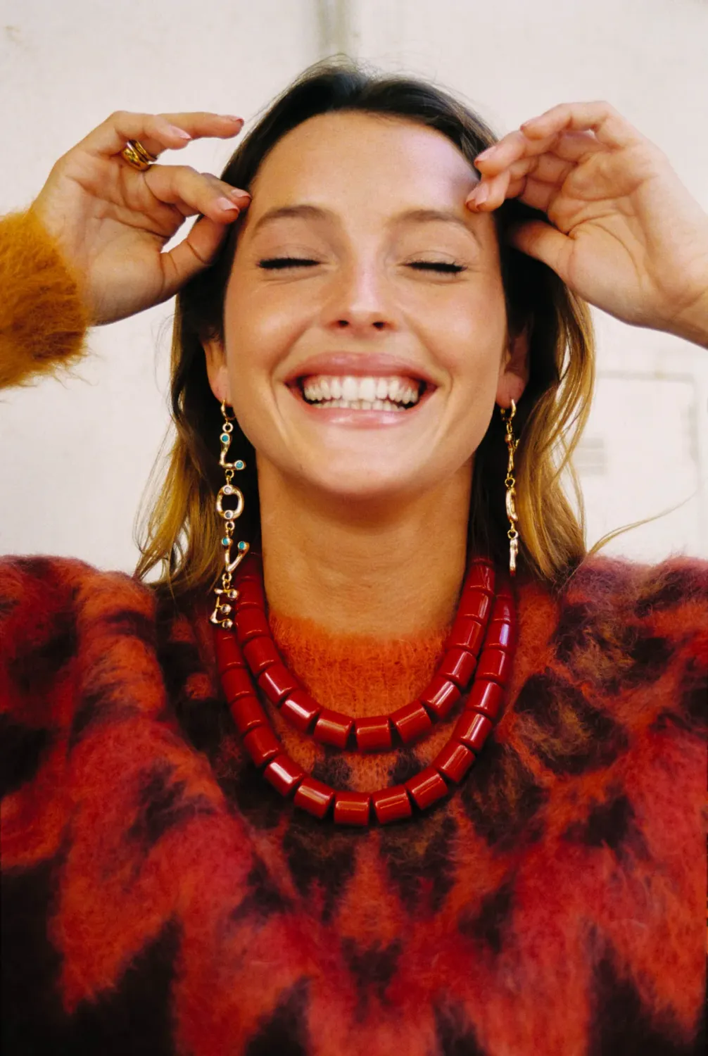 Bonnie Studios - BS928 Double Phil Necklace Red