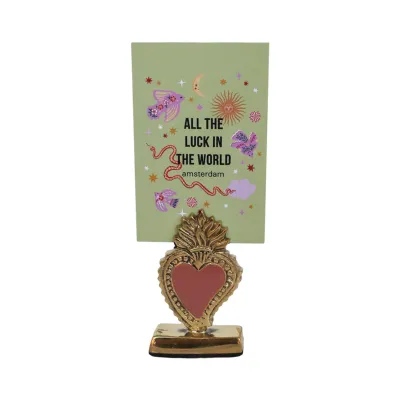 All the Luck in the World - Kaarthouder Messing Heart fire