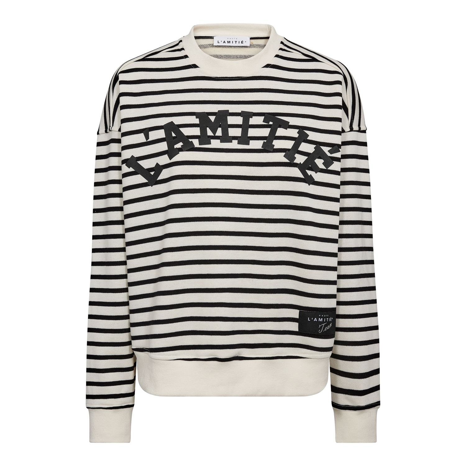 Haute l&#39;amitié - Stripe logo sweat off white/black