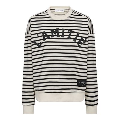 Haute l'amitié - Stripe logo sweat off white/black