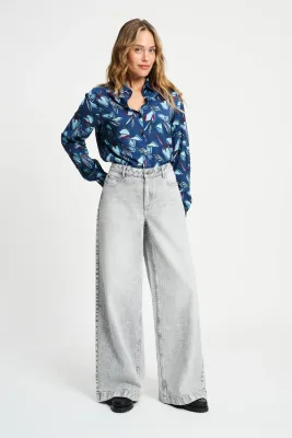 POM Amsterdam - Jeans Baggy Wide Leg  Grey
