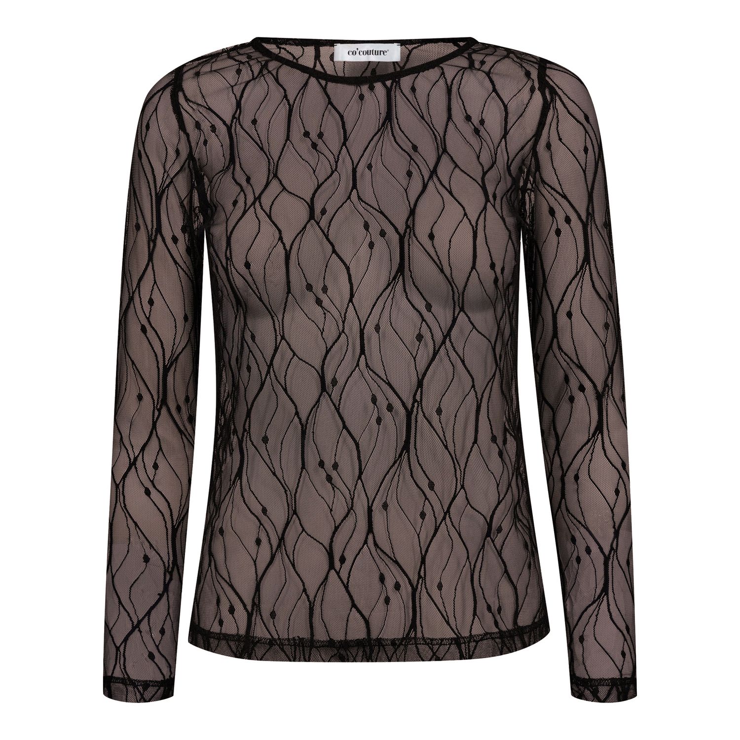 Co'Couture - Mercy Mesh O-Blouse Dark Brown