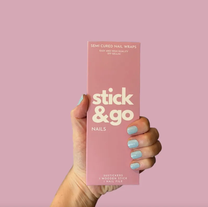 Stick &amp; Go - Light blue nagel stickers
