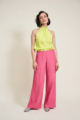 POM Amsterdam - Pants Raspberry Linen Pink