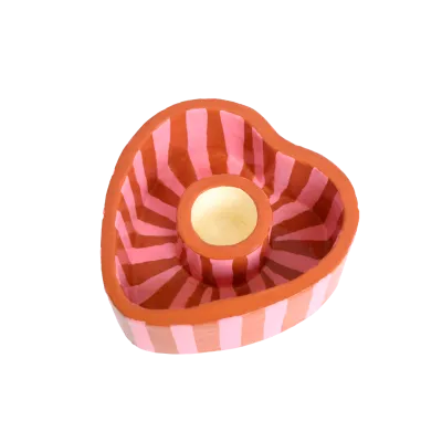 All the luck in the world - Candleholder Striped heart