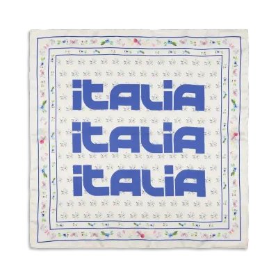 Sui Ava - Italia flora scarf blue
