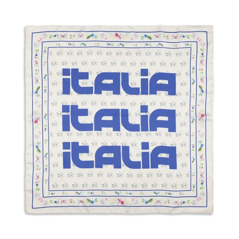 Sui Ava - Italia flora scarf blue