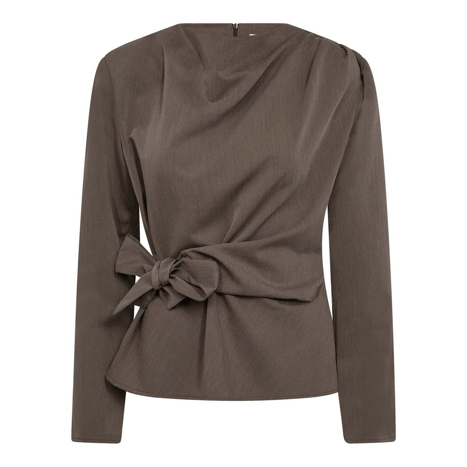 Co' Couture - Tenga Pleat Blouse Walnut