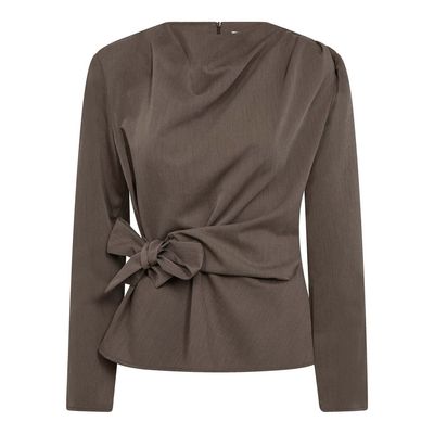 Co' Couture - Tenga Pleat Blouse Walnut