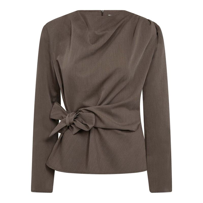 Co' Couture - Tenga Pleat Blouse Walnut