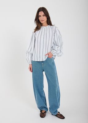 Norr- Kenzie Barrel Jeans Medium Blue denim