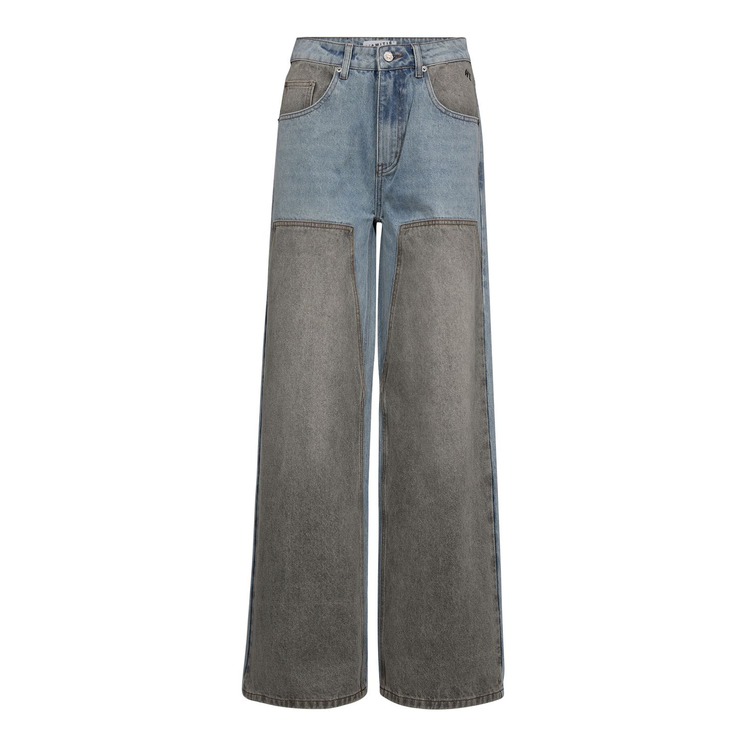 Haute l'amitié - Two-Tone Patch Tall Jeans Blue/Grey Mix