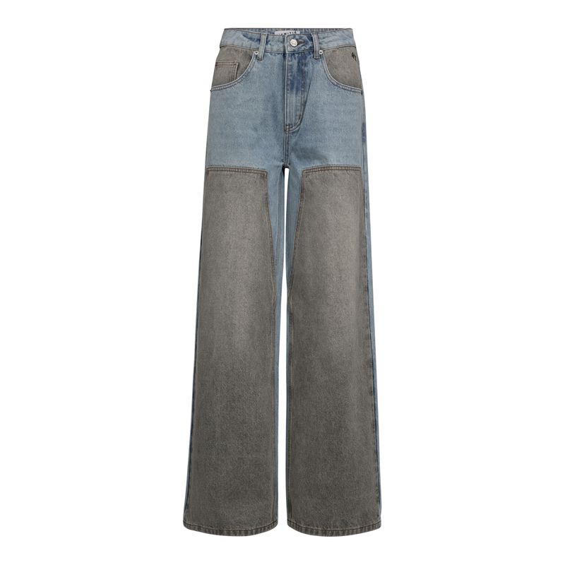 Haute l'amitié - Two-Tone Patch Tall Jeans Blue/Grey Mix