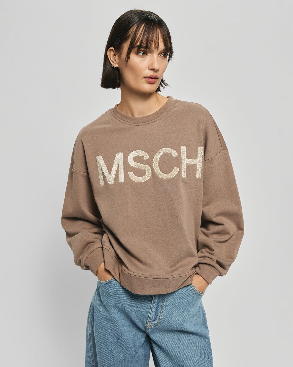 Moss Copenhagen (MSCH) - Mela Briena MSCH Sweatshirt Mountain/Oatmeal