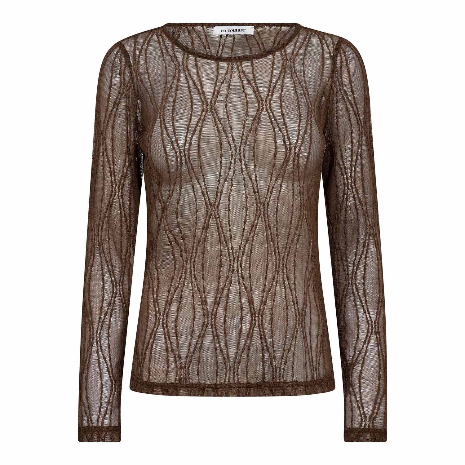 Co'Couture - Marcy Mesh o-blouse Mocca