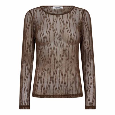 Co'Couture - Marcy Mesh o-blouse Mocca