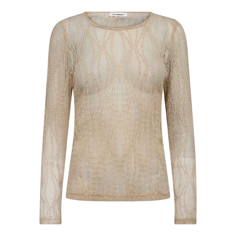 Co'Couture - Marcy mesh o-blouse bone
