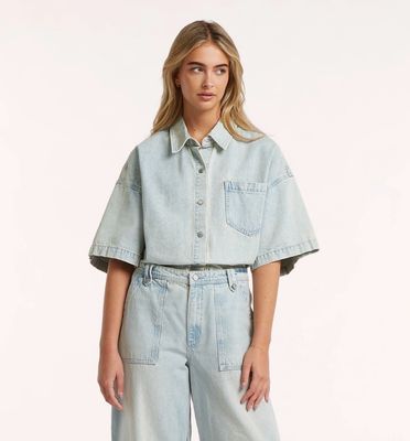 Circle of Trust - Denver blouse Carribean Blue Wash