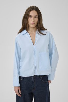 My Essential Wardrobe - Sunna boxy short shirt cashmere blue