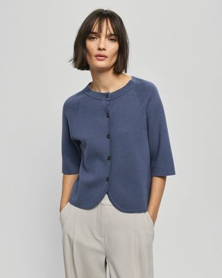 Moss Copenhagen (MSCH) - Aubree East 2/4 Cardigan Vintage Indigo