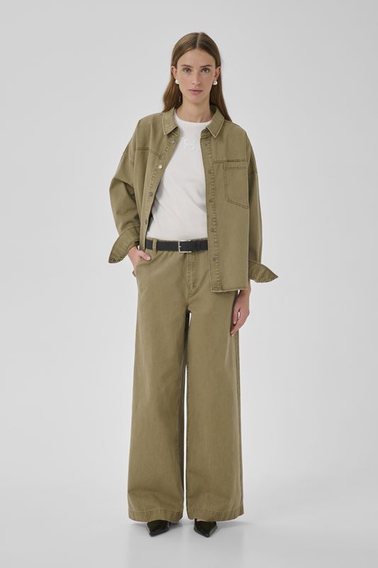 My Essential Wardrobe - Lisva 179 mid wide pants light capers washed