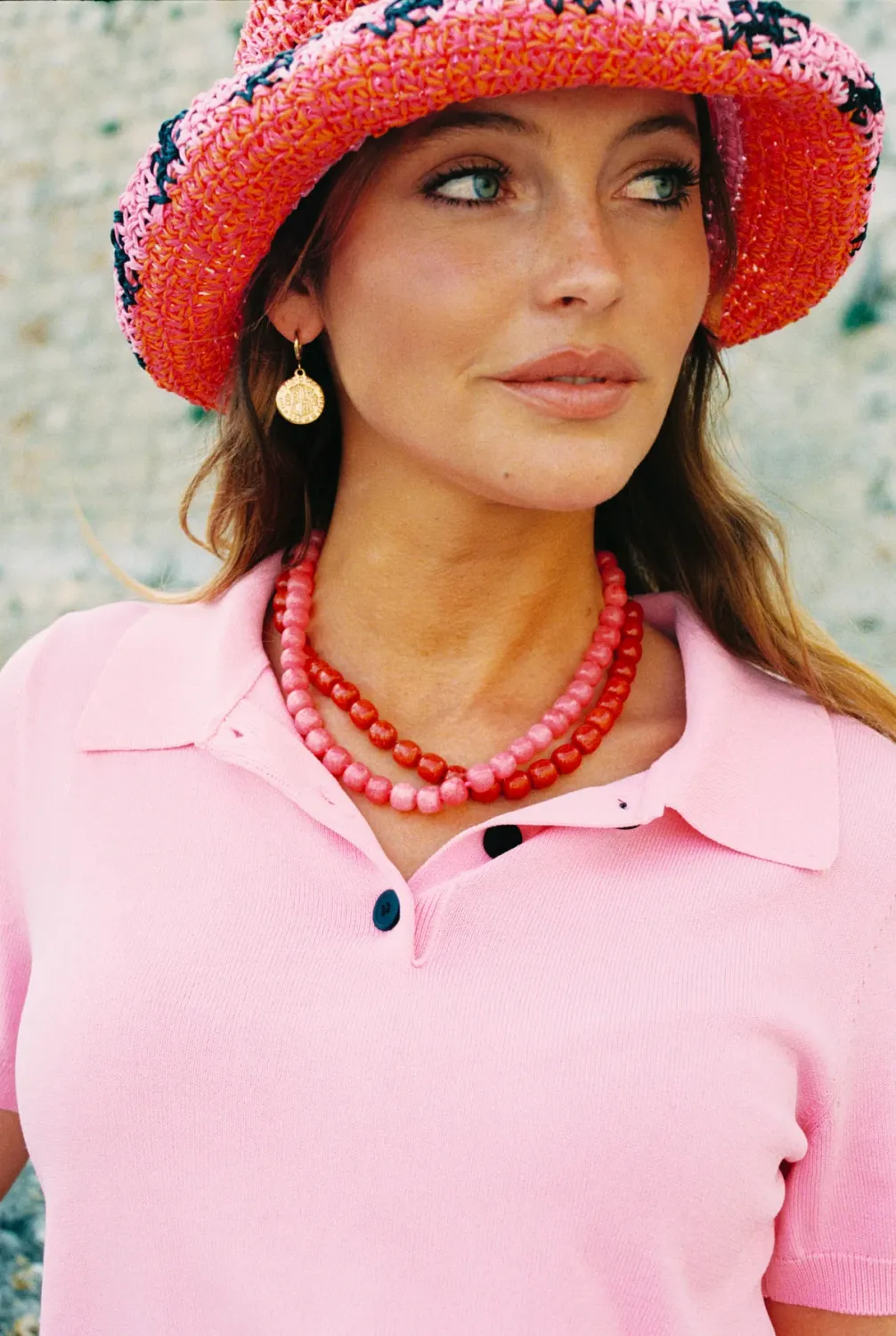 Bonnie Studios - BS956 William Neon Necklace Neon Pink