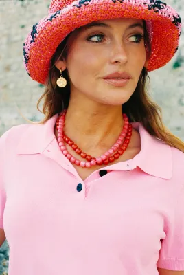 Bonnie Studios - BS956 William Neon Necklace Neon Pink