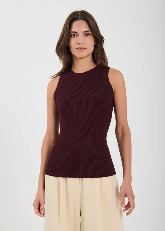 Norr - Anne Knit tank top Bordeaux