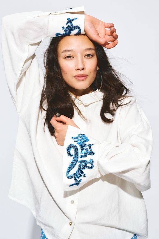 POM Amsterdam - Blouse white sequins Matchpoint