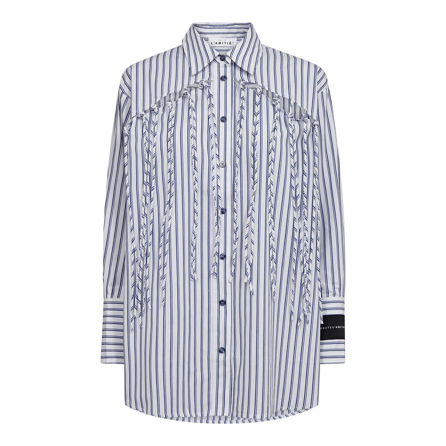 Haute l'amitié - Striped Fringe shirt blue/white stripe