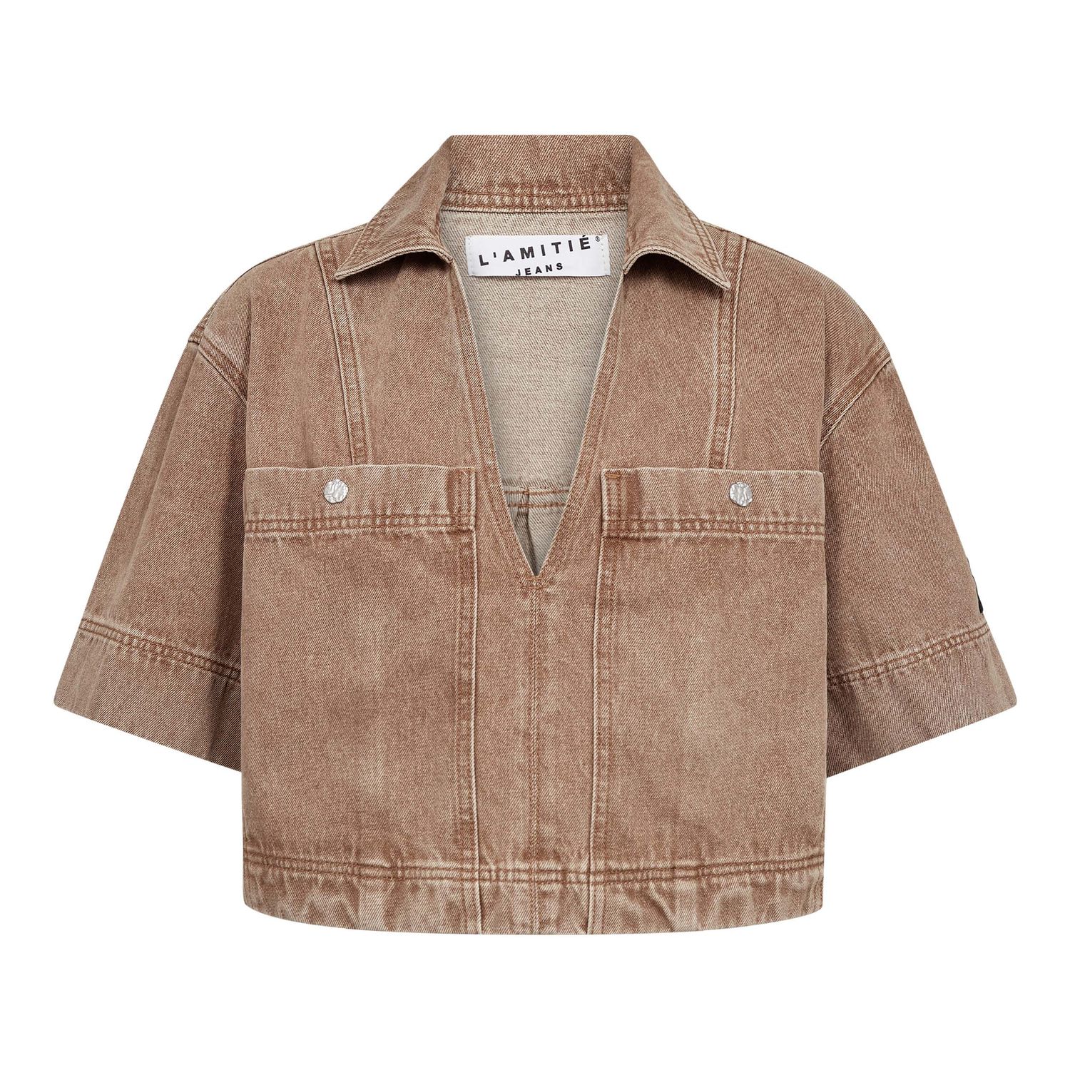 Haute l'amitié - Drew denim top camel