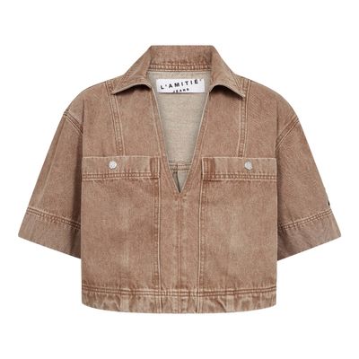 Haute l'amitié - Drew denim top camel