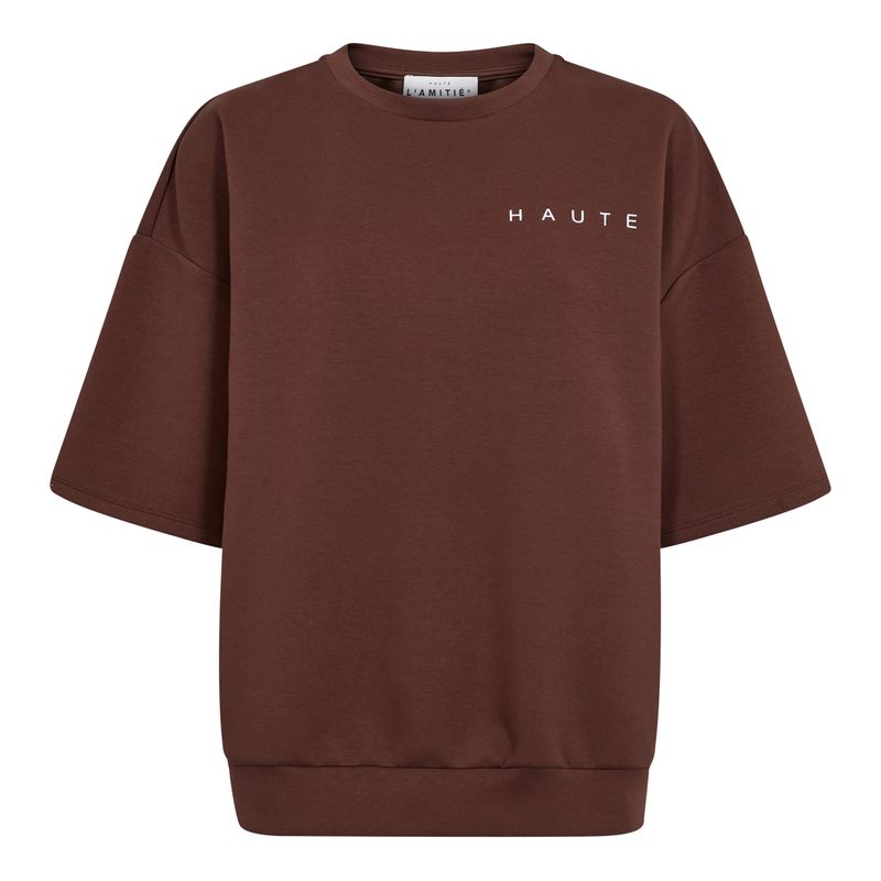 Haute l'Amitié - Maxi split logo sweat mocca