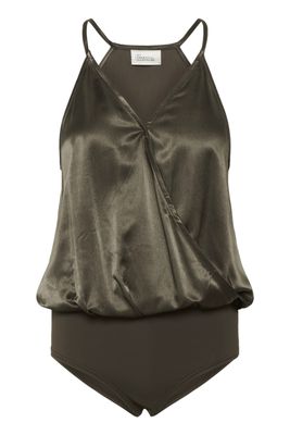 My Essential Wardrobe - Estelle Wrap Bodystock Major Brown